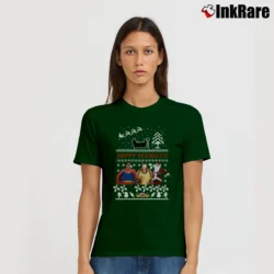 Women’s Superman Santa Friends Ugly Christmas Signature T-Shirt in forest green | Soft, Flattering Fit