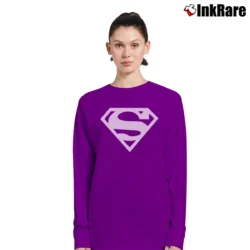 Women’s Superman Silver Logo Long-Sleeve Top in purple | Sleek, Versatile, All-Season
