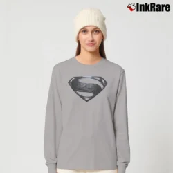 Women’s Superman Silver Symbol Movie Graphic Long-Sleeve Top in sport grey | Sleek, Versatile, All-Season