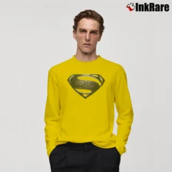 Men’s Superman Silver Symbol Movie Graphic Long-Sleeve Shirt in yellow | Sleek, Lightweight, Year-Round Wear