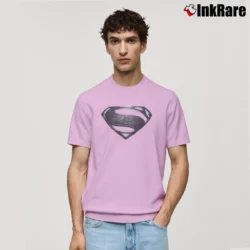 Men’s Superman Silver Symbol Movie Graphic Classic T-Shirt in light pink | Soft, Breathable Everyday Wear