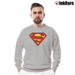 Men’s Superman Sleeveless Muscle Graphic Tank Crewneck Sweatshirt in sport grey | Cozy Fabric, Clean Style
