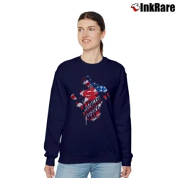 Women’s Superman Truth Justice American Way Graphic Relaxed Sweatshirt in navy | Soft, Laid-Back Vibe
