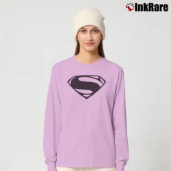 Women’s Superman Vs Batman Logo Comic Long-Sleeve Top in light pink | Sleek, Versatile, All-Season