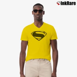 Men’s Superman Vs Batman Logo Comic V-Neck Tee in yellow | Sharp, Breathable, Everyday Staple