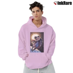 Men’s Superman Wonder Woman Kiss Pullover Hoodie in light pink | Cozy, Durable, Modern Fit