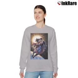 Women’s Superman Wonder Woman Kiss Relaxed Sweatshirt in sport grey | Soft, Laid-Back Vibe