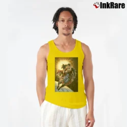 Men’s Superman Wonder Woman Kiss Tank Top in yellow | Breathable, Active-Friendly Design