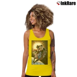 Women’s Superman Wonder Woman Kiss Tank Top in yellow | Lightweight, Movement-Friendly