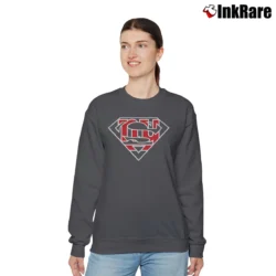 Women’s Superman x New York Giants NFL Fan Relaxed Sweatshirt in charcoal | Soft, Laid-Back Vibe
