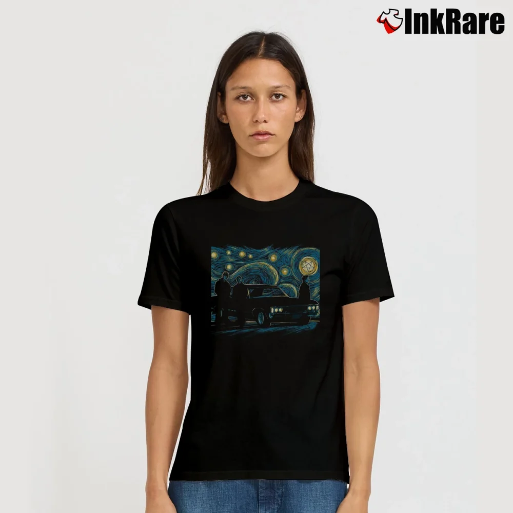 Women’s Supernatural Starry Night T-Shirt in black | Soft, Flattering Fit