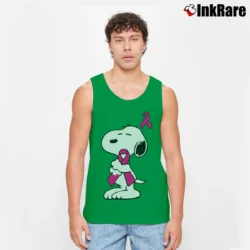 Men’s Support Breast Cancer Snoopy Tank Top in irish green | Breathable, Active-Friendly Design
