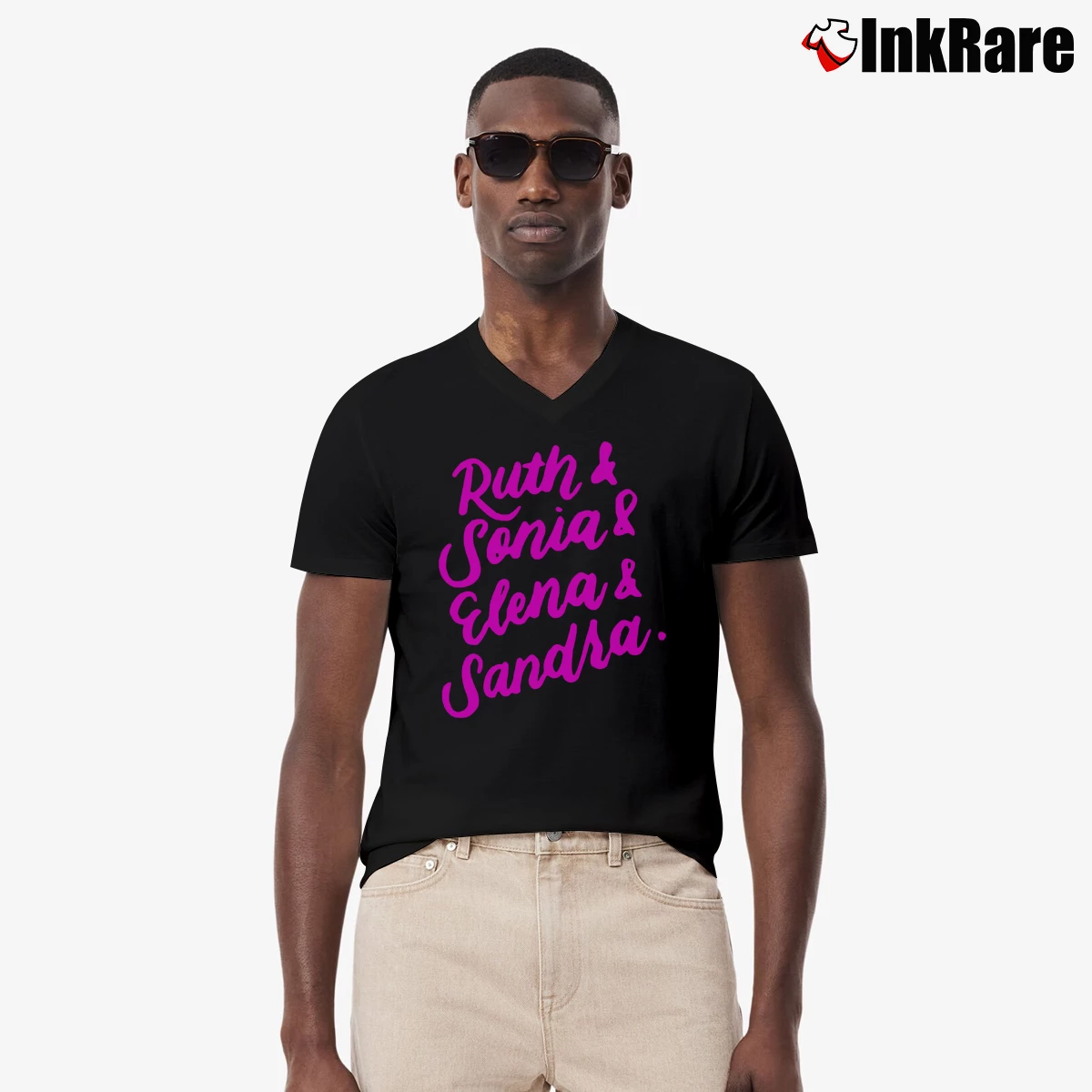 Men’s Supreme Court Justices Women Empowerment V-Neck Tee in black | Sharp, Breathable, Everyday Staple