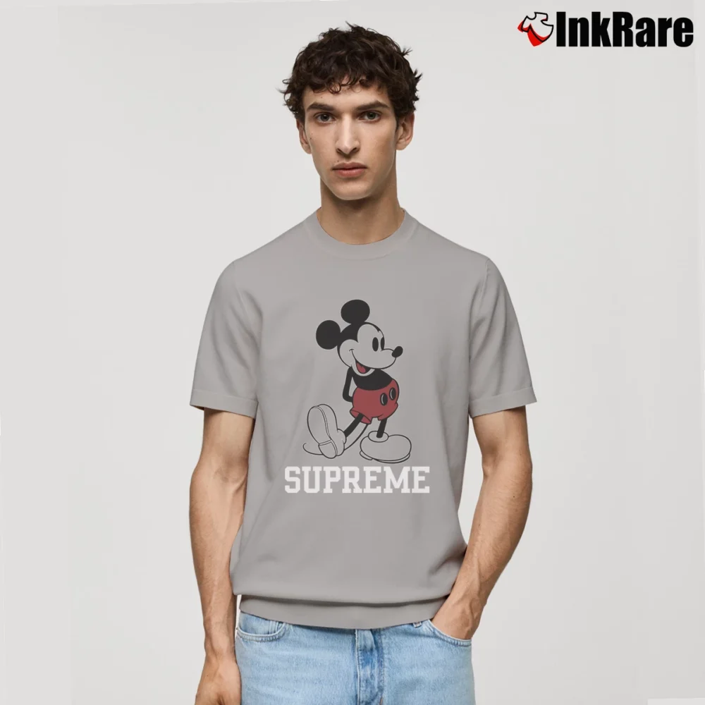 Men’s Supreme Disney Mickey Mouse Graphic Classic T-Shirt in sport grey | Soft, Breathable Everyday Wear