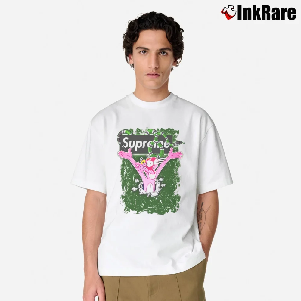 Men’s Supreme Gucci Pink Panther Fan Gift Classic T-Shirt in white | Soft, Breathable Everyday Wear