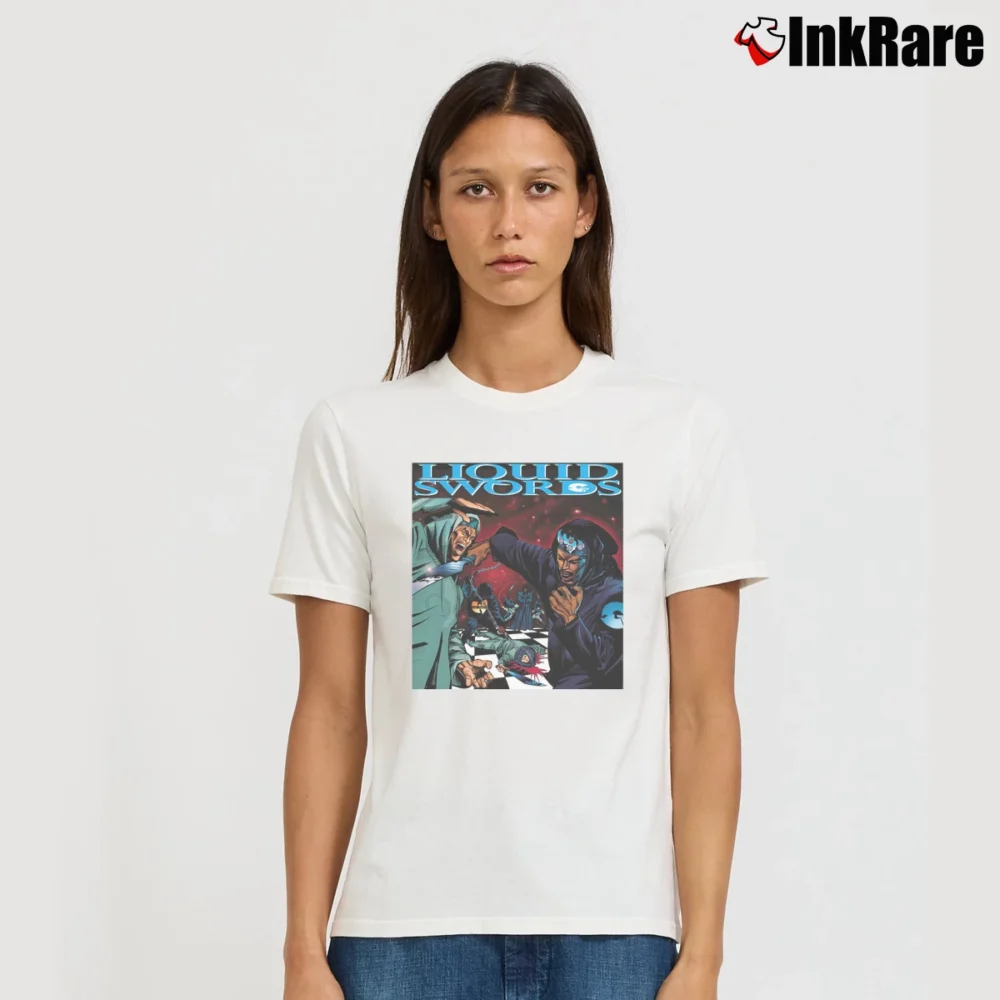 Women’s Supreme Liquid Swords Blue Signature T-Shirt in white | Soft, Flattering Fit
