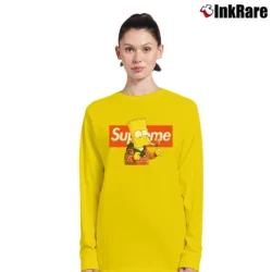 Women’s Supreme Smoking Bart The Simpsons Long-Sleeve Top in yellow | Sleek, Versatile, All-Season