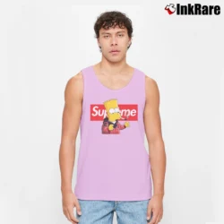 Men’s Supreme Smoking Bart The Simpsons Tank Top in light pink | Breathable, Active-Friendly Design
