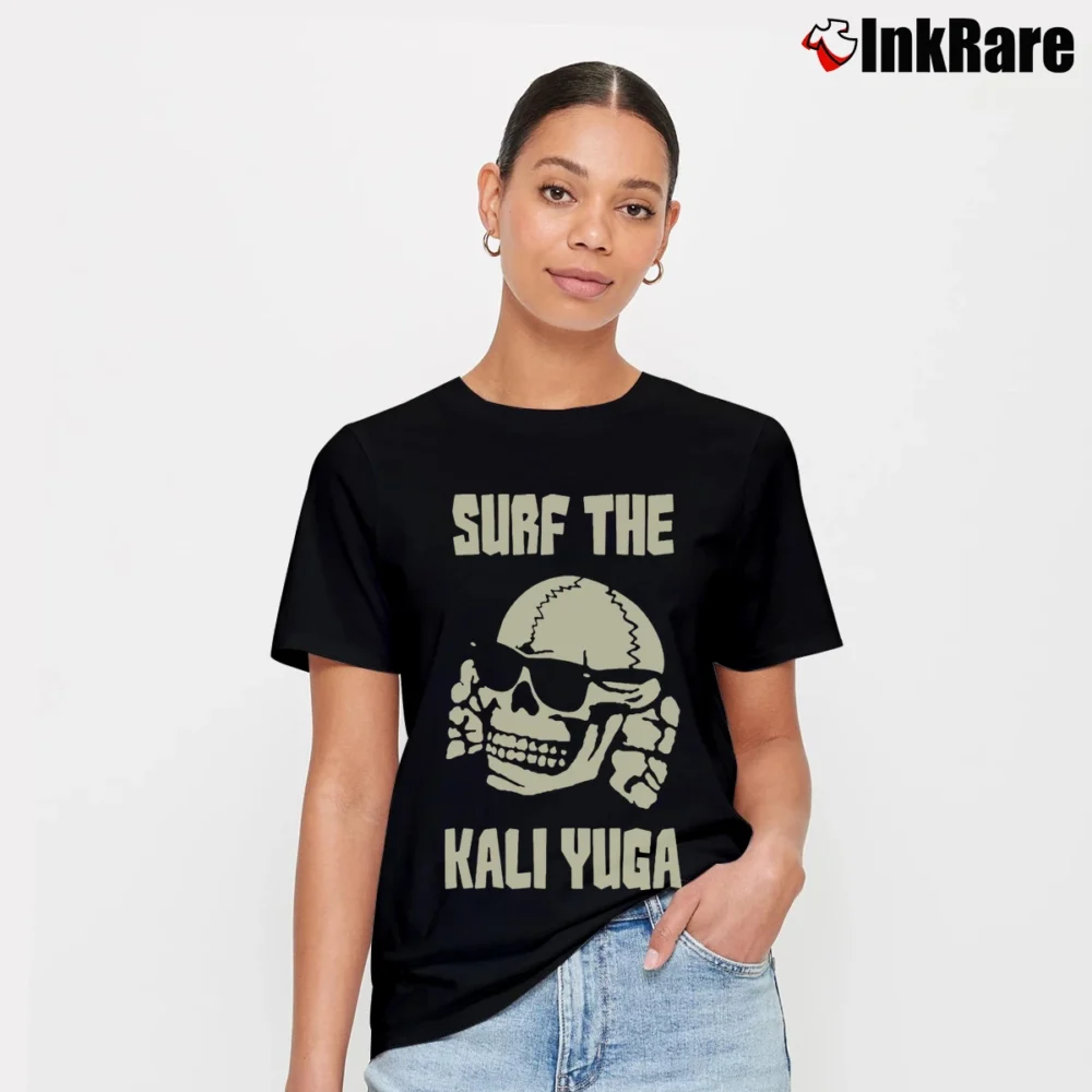Women’s Surf The Kali Yuga Statement Signature T-Shirt in black | Soft, Flattering Fit