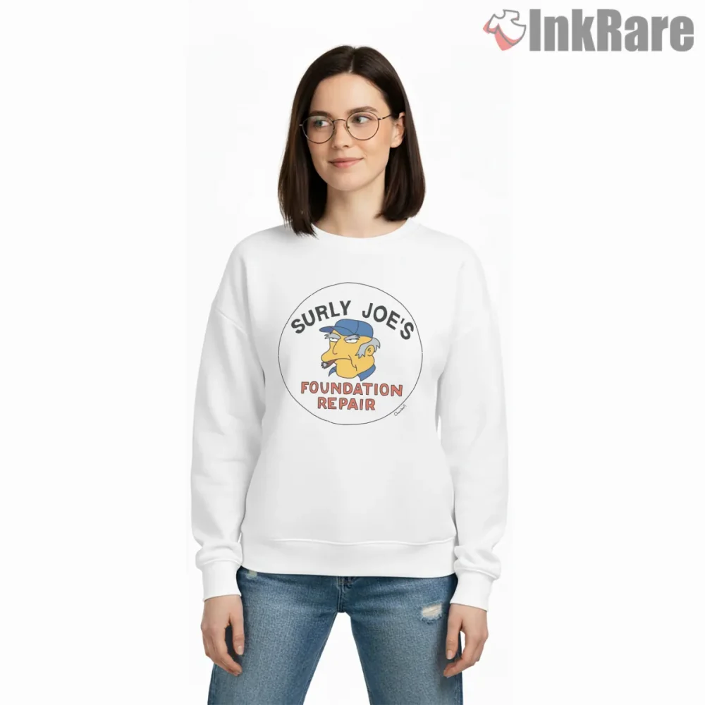Surly Joes Foundation Repair Vintage Logo Cartoon Shirt on graphic shirt for women graphic tee