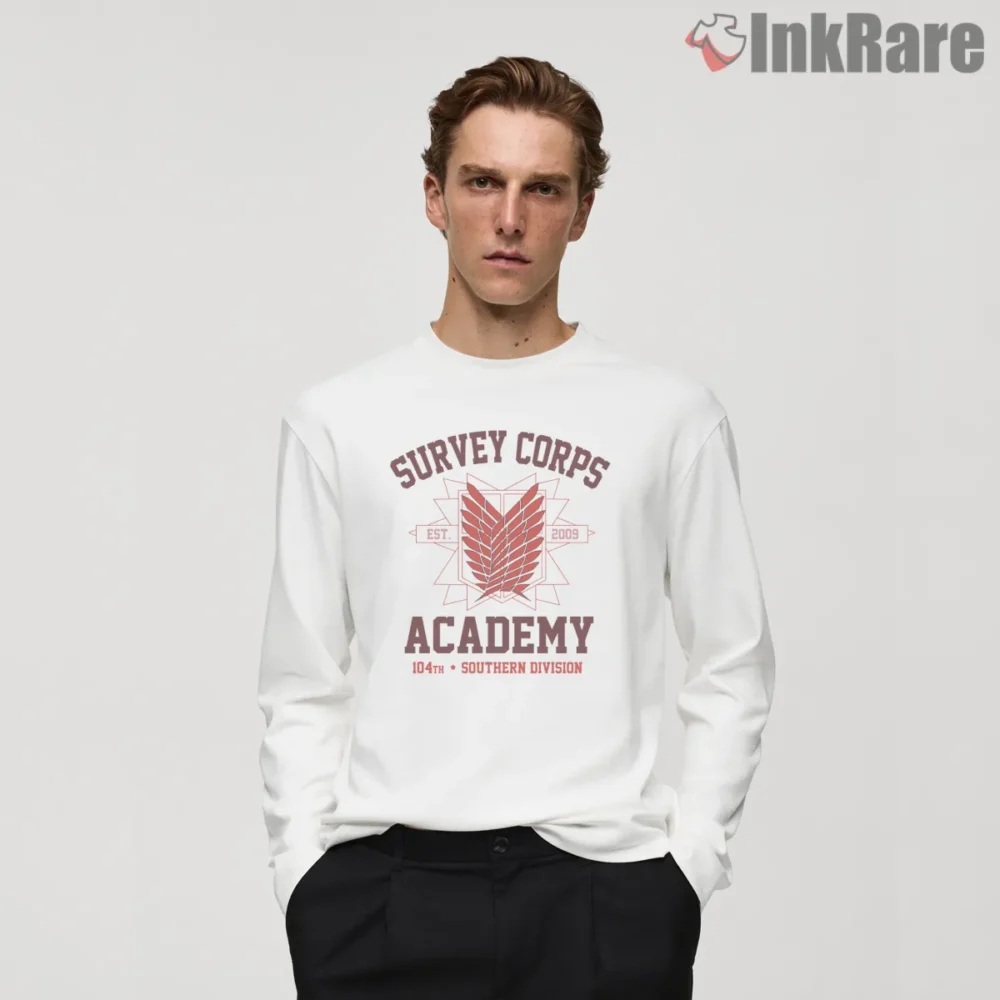 Survey Corps Academy Crest Vintage Shirt on white long sleeve shirt for men graphic tee