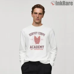 Survey Corps Academy Crest Vintage Shirt on white long sleeve shirt for men graphic tee