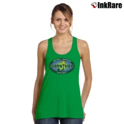 Women’s Survivor CBS TV Series Blue Burst Tank Top in irish green | Lightweight, Movement-Friendly
