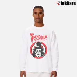 Men’s Svengoolie Horror Host Long-Sleeve Shirt in white | Sleek, Lightweight, Year-Round Wear