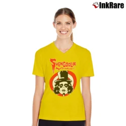 Women’s Svengoolie Horror TV Show V-Neck Tee in yellow | Chic Neckline, Soft Texture