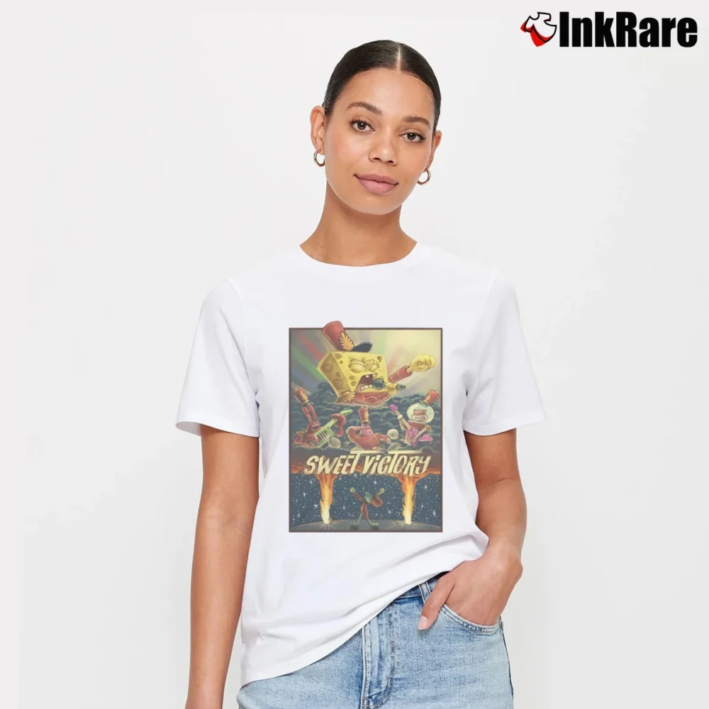 Women’s Sweet Victory Spongebob Squarepants Signature T-Shirt in white | Soft, Flattering Fit