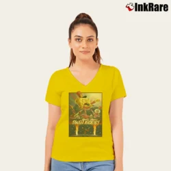 Women’s Sweet Victory Spongebob Squarepants V-Neck Tee in yellow | Chic Neckline, Soft Texture