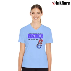 Women’s Swingers Funny Retro Humor V-Neck Tee in light blue | Chic Neckline, Soft Texture
