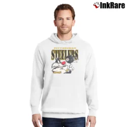 Men’s Sylvester Pittsburgh Steelers Looney Tunes Pullover Hoodie in white | Cozy, Durable, Modern Fit