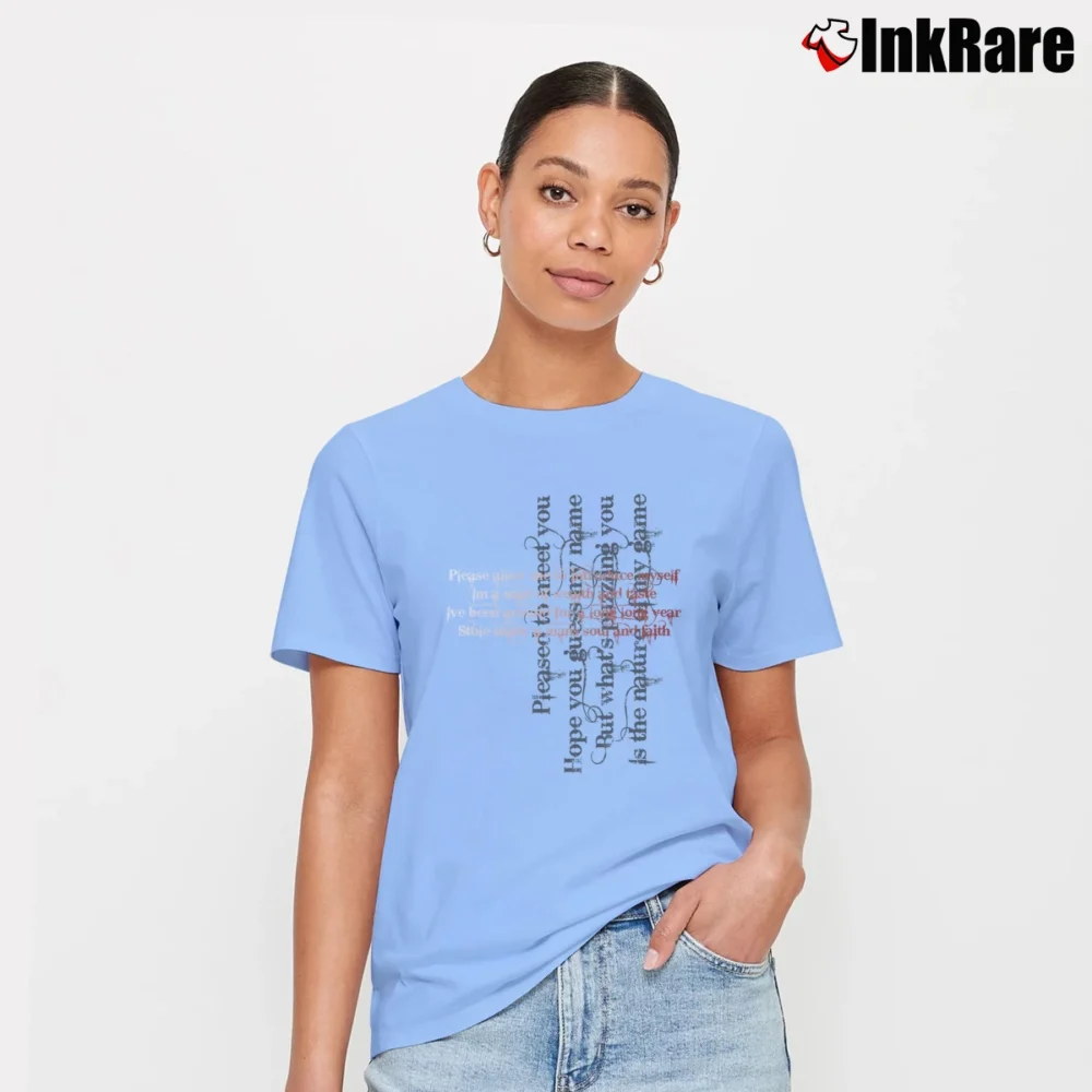 Women’s Sympathy For The Devil 80s Signature T-Shirt in light blue | Soft, Flattering Fit