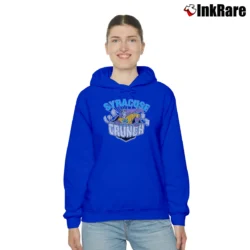 Women’s Syracuse Crunch Mascot 90s AHL Hockey Logo Cozy Hoodie in royal blue | Warm, Structured, Stylish
