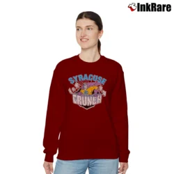 Women’s Syracuse Crunch Mascot 90s AHL Hockey Logo Relaxed Sweatshirt in maroon | Soft, Laid-Back Vibe