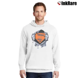 Men’s Syracuse Orange x Superman Superhero Fan Pullover Hoodie in white | Cozy, Durable, Modern Fit