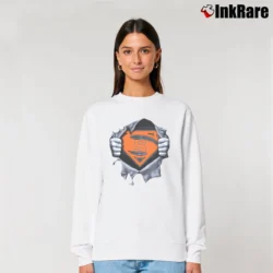 Women’s Syracuse Orange x Superman Superhero Fan Relaxed Sweatshirt in white | Soft, Laid-Back Vibe