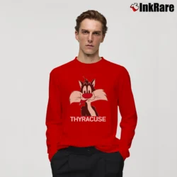 Men’s Syracuse Sylvester The Cat 1983 Long-Sleeve Shirt in red | Sleek, Lightweight, Year-Round Wear