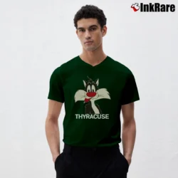 Men’s Syracuse Sylvester The Cat 1983 V-Neck Tee in forest green | Sharp, Breathable, Everyday Staple