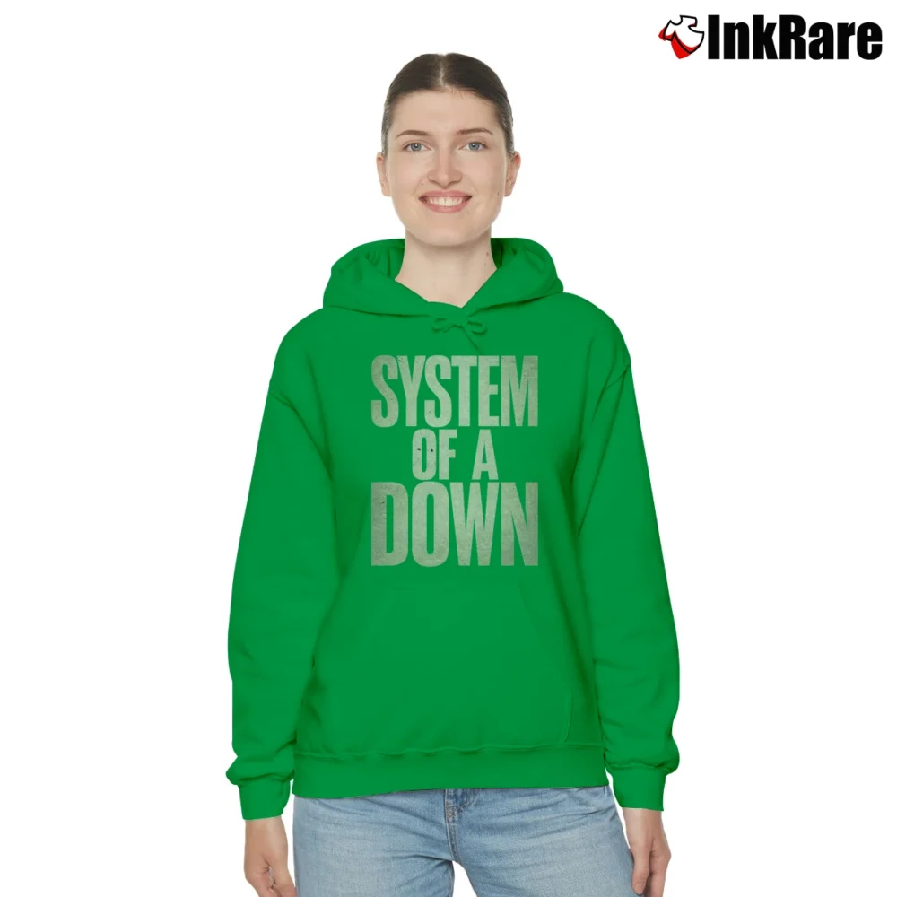 Women’s system of a down iconic metal band Cozy Hoodie in irish green | Warm, Structured, Stylish