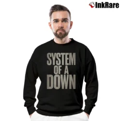 Men’s system of a down iconic metal band Crewneck Sweatshirt in black | Cozy Fabric, Clean Style