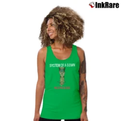 Women’s system of a down mezmerize alternative metal album Tank Top in irish green | Lightweight, Movement-Friendly