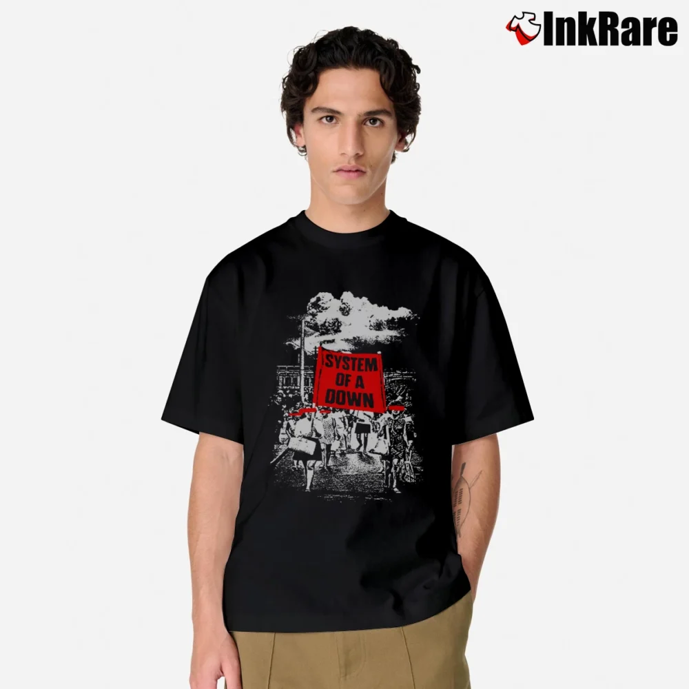 Men’s System Of A Down Protest Rock Band Classic T-Shirt in black | Soft, Breathable Everyday Wear