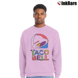 Men’s Taco Bell Fast Food Logo Crewneck Sweatshirt in light pink | Cozy Fabric, Clean Style