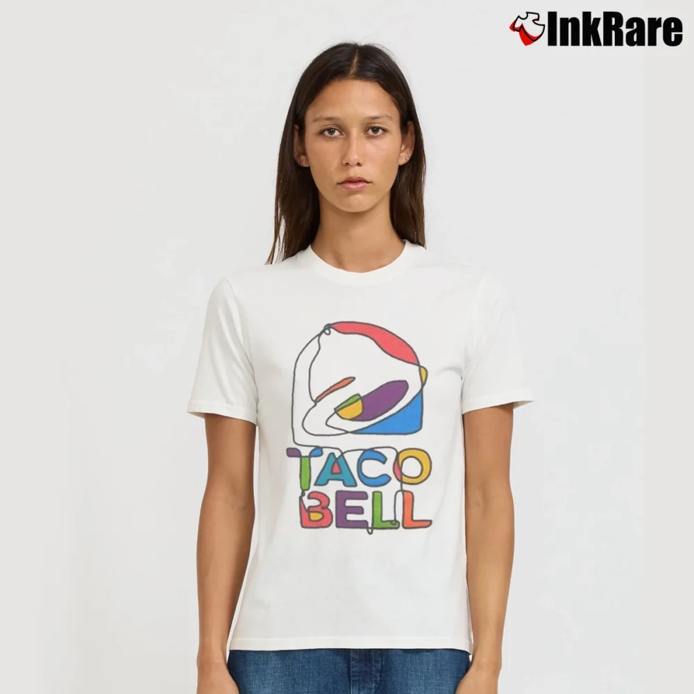 Women’s Taco Bell Fast Food Logo Signature T-Shirt in white | Soft, Flattering Fit