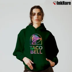 Women’s Taco Bell Neon Logo Graphic Cozy Hoodie in forest green | Warm, Structured, Stylish