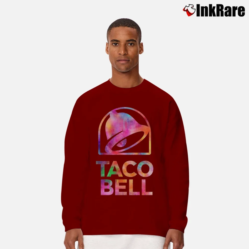 Men’s Taco Bell Neon Logo Graphic Long-Sleeve Shirt in maroon | Sleek, Lightweight, Year-Round Wear