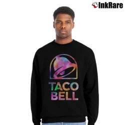 Men’s Taco Bell Neon Logo Graphic Crewneck Sweatshirt in black | Cozy Fabric, Clean Style