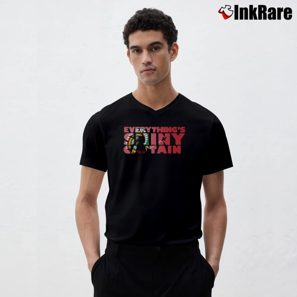 Men’s Take A Look At This Black Firefly Everything Shiny Captain V-Neck Tee in black | Sharp, Breathable, Everyday Staple